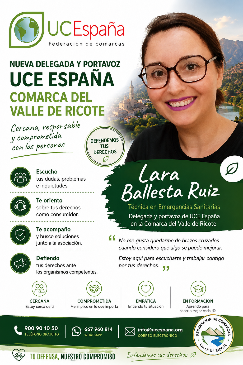 Presentación Lara Ballesta Ruiz Delegada Valle de Ricote UCE Delegada Valle de Rocote